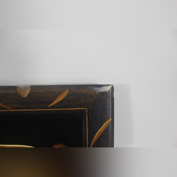 1960’s Vintage Black Velvet Painting Still Life Fruit Pitcher Wood Frame - Picture 3 of 6